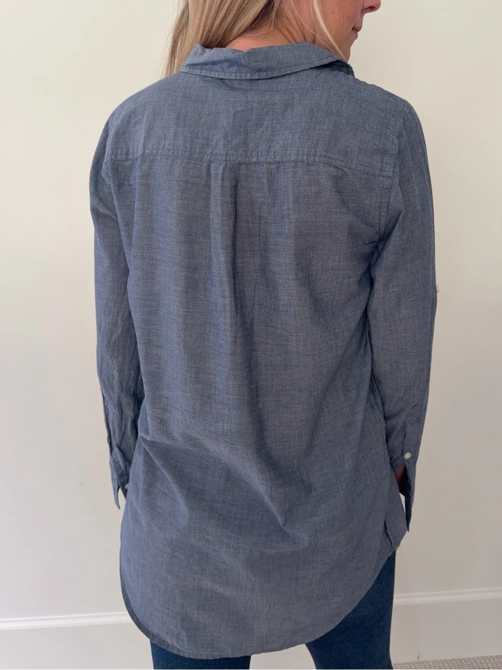 J. Crew Women's Button-Down Shirt in Chambray Blue
